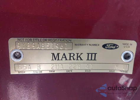 1969 Lincoln Mark Iii from USA, damaged, VIN 9Y89A851961